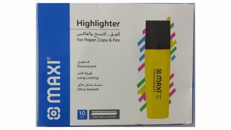 ماژیک علامت زن ماکسی (MAXI) کد MX-50Y رنگبندی (زرد – آبی – سبز – سرخآبی )